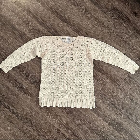 Laura Ashley Vintage Crochet Knit Sweater - Picture 2 of 8